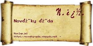 Nováky Éda névjegykártya